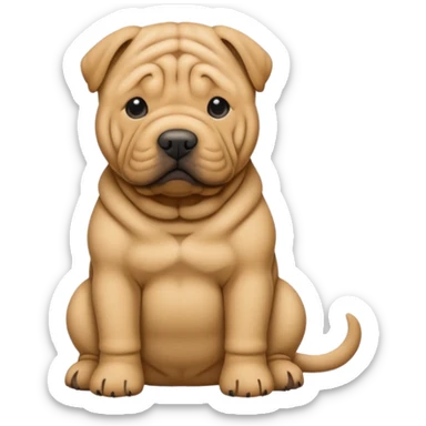Shar Pei sitting sticker