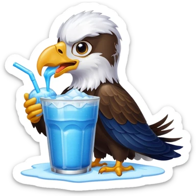 eagle drinking slushy sticker