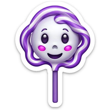 ghost lolipop purple and white sticker