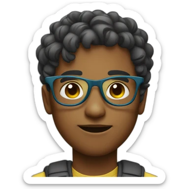 rainbow artist with glasses boy sticker