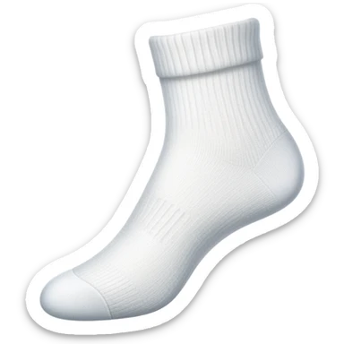 white sock turned inside out showing the insole from underneath sticker