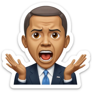 Barack obama screaming sticker