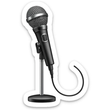 microphone with stand sticker