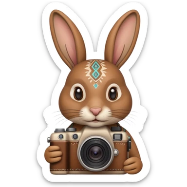 rabit, tribal ethnic ancient rabit with camera sticker