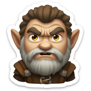little cute angry dwarfs sticker