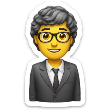 homme lunette ronde sticker