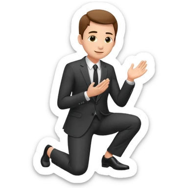 man kneeling and asking for marriage sticker