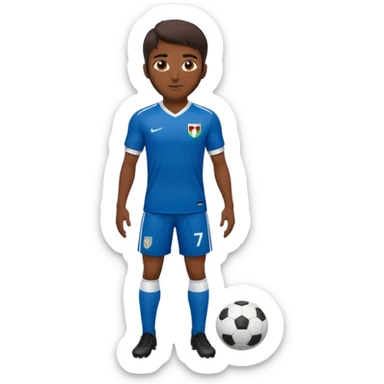 Persian soccer player in full soccer team kit without soccer ball sticker