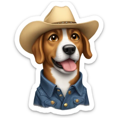 Dog dog dog dog cowboy sticker