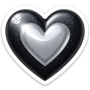 Black glitter hear sticker