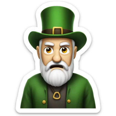 irish angry man old with beard and hat sticker