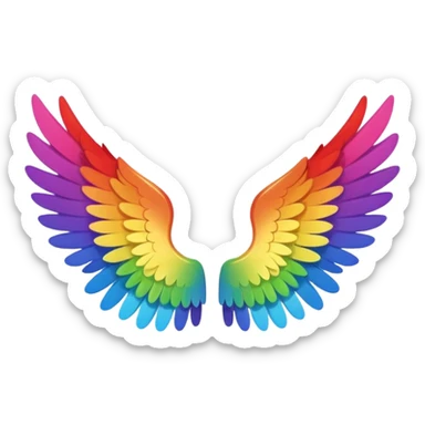 Simple rainbow angel wings. Simple cute small left and right rainbow angel wings. Only wings. sticker