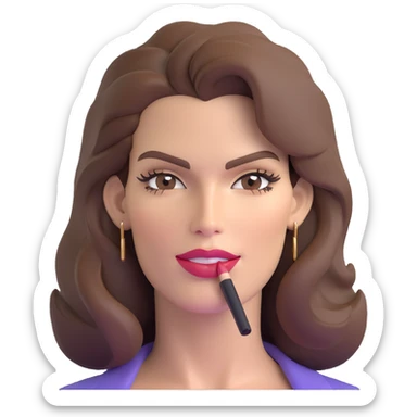 Cindy Crawford legendary supermodel with beauty mark above her lip, brown hair sticker