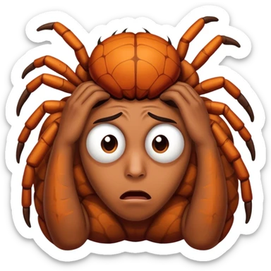 tired, fed up, stressed, almost dead, espantado porque habia visto una araña sticker