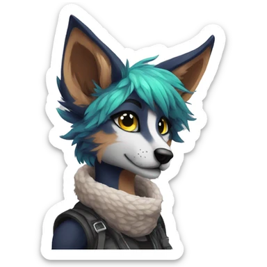 Edgy modern anthro furry by Falvie, LiLaiRa, AngieWolf sticker