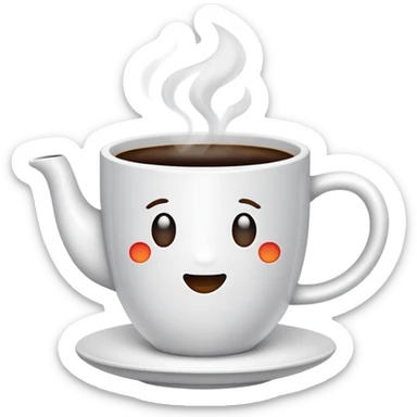 coffee cup with steam sticker