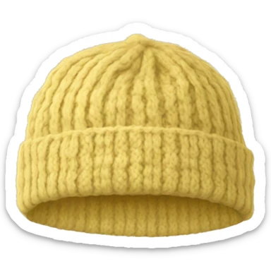 Pale yellow  knitted wool cap piece of clothing sticker