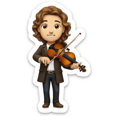 a brown hair violinist sticker