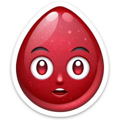 Ruby glitter RED sticker