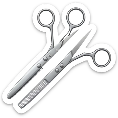 barber shop, scissors & comb. sticker