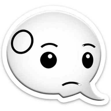 Thought speech bubble black and white minimalism cyber punk design sticker