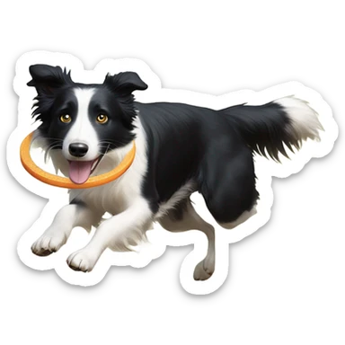 Border collie catching frisbee sticker