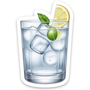 gin tonic glass sticker