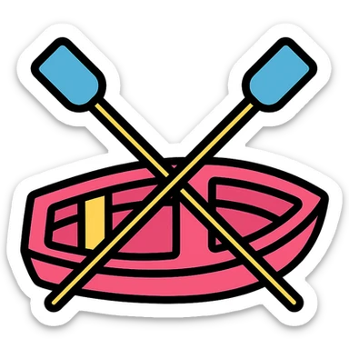 pink rowing boat sticker