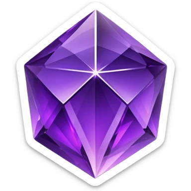 faceted purple obsidian crystal sticker