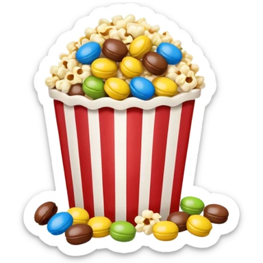 Peanut m&ms and popcorn sticker