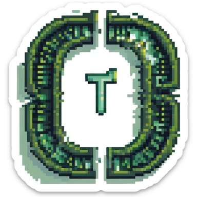  combine the π (pi) math symbol, binary code, and digital mist emerging from it. sticker