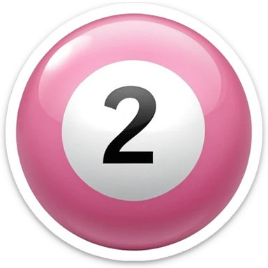 pink billiard ball with the number 23 inside a white circle sticker