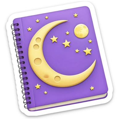 lilac notebook moon sticker