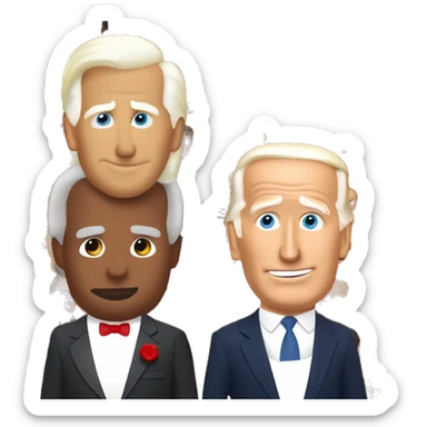Donald Trump and Joe Biden in a kick line in red cocktail dresses  sticker