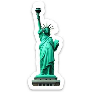 Statue of Liberty with fireworks  sticker