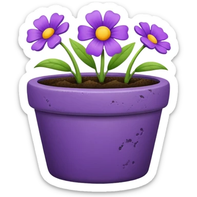 purple flower pot sticker