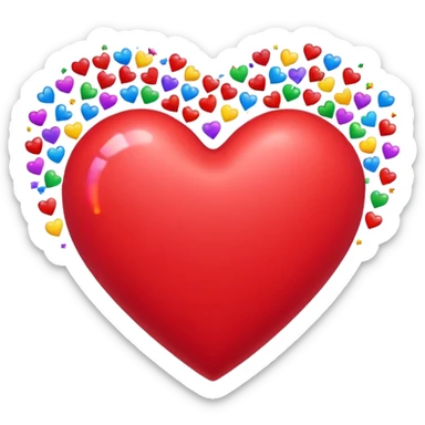 heart with a rainbow confetti sticker