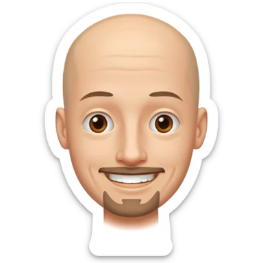 Hombre delgado piel clara sin cabello con perilla sticker
