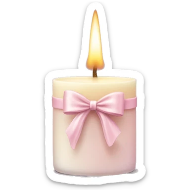 vanilla scented candle with light pink bow sticker