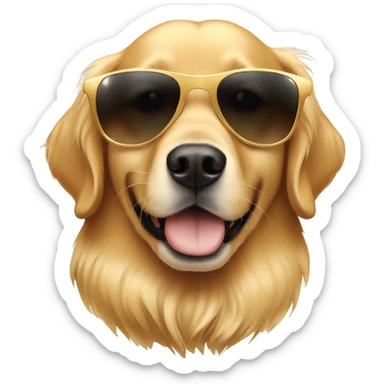 Golden retriever in sunglasses sticker