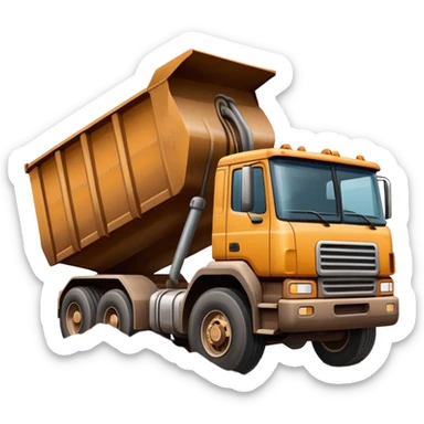 18 Wheeler dumping dirt sticker