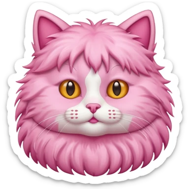 a cute pink cat icon sticker