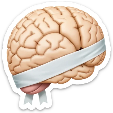 brain wrapped with a bandage sticker