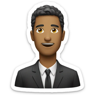 persona señalando y asentando sticker