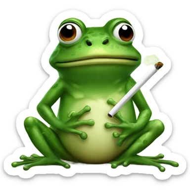 Frog smoking a cigarette  sticker