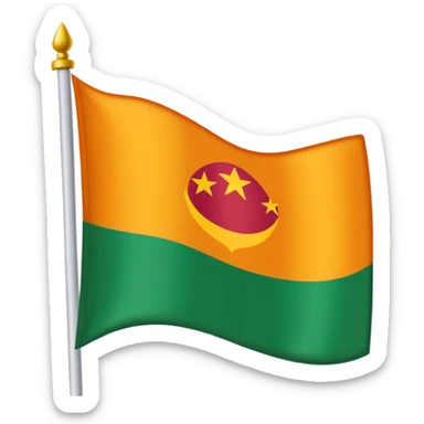 A flag with chandra bindu sticker