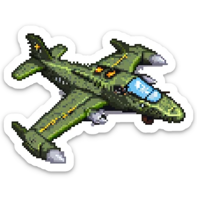 Crocodile bomber plane with battle damage sticker
