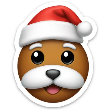 a poo with a santa hat sticker