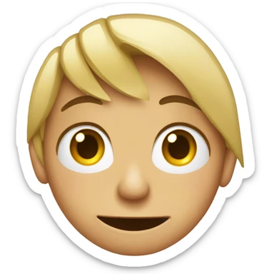 Cara triste pero con una sonrisa y sonrojada  sticker