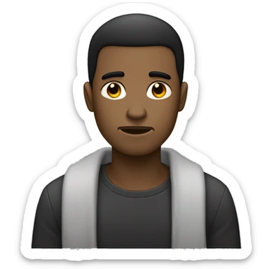 a light-skinned black man with black straight hair - facepalm sticker